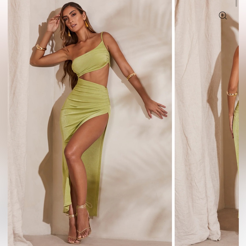 Oh Polly One Shoulder Cut Out Maxi Dress